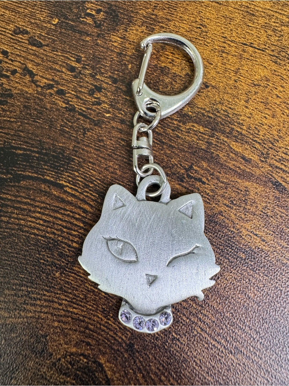 Vintage CHELSEA Pewter Cat Bag Charm